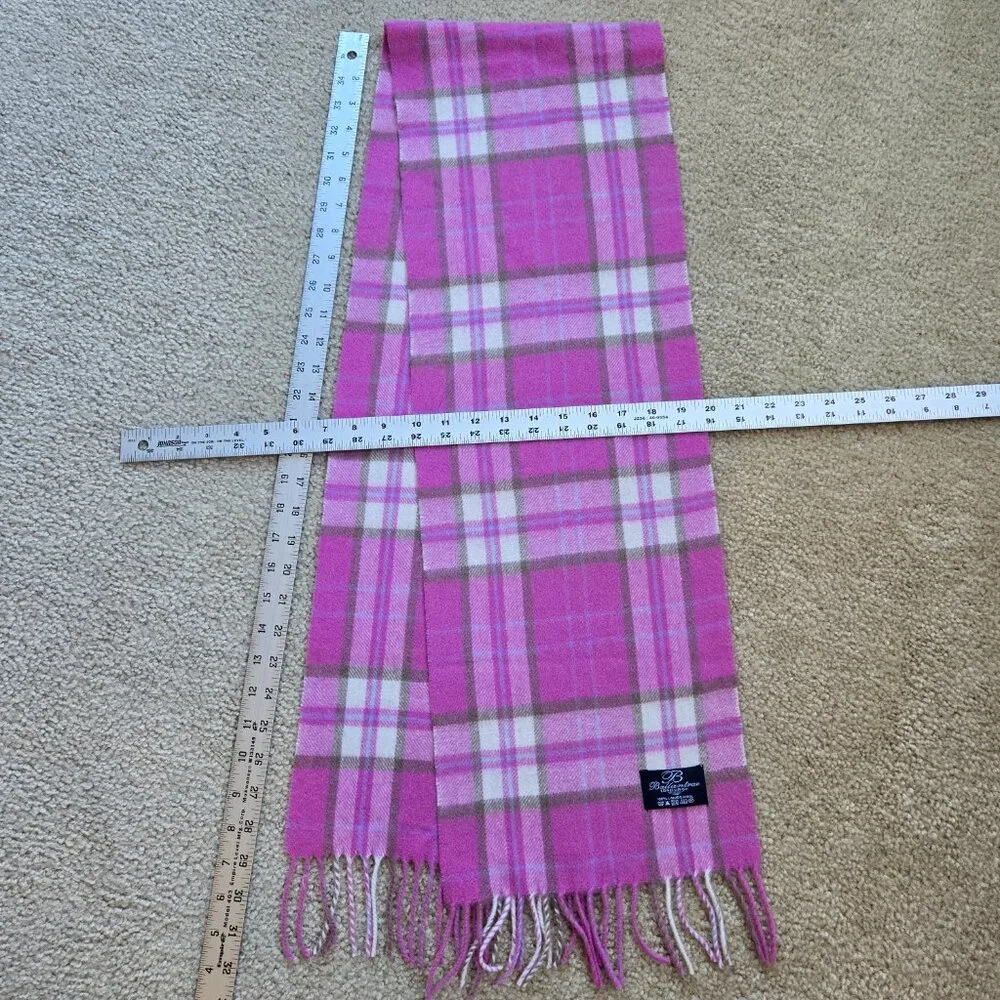 NWOT Lavender Pink Grey Plaid Lambswool Scarf Ballantrae Edinburgh Scotland